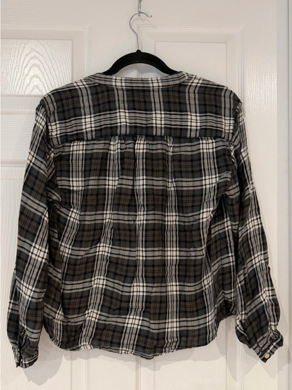Faherty Drift Plaid Button-Up Shirt in Timberwood Plaid Size S Modal Linen - Picture 4 of 9
